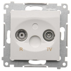 Gniazdo antenowe R-TV przelotowe SIMON 54 białe Kontakt Simon DAP10.01/11