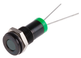 Lampka kontrolna do montażu panelowego 2V dc, zielona 8mm LED RS PRO
