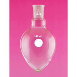 A PLUS Jointed Pear Shaped Flask, Single Neck 100ml, 14/23