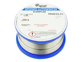 Cyna 1,50mm 250g, Tinol Sn-60% Pb-40%, Cynel
