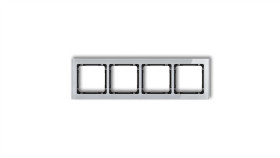 Deco Ramka Poczwórna - Efekt Szkła (Ramka: Szara Spód: Czarny) Szary 15-12-Drs-4