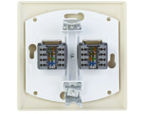 AKCENT Gniazdo komputerowe podwójne RJ45 kat.5e MMC beżowe GPK-2A/K/01