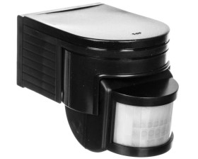 Czujnik ruchu Kanlux SLICK JQ-L-B PIR 1200W IP44 nadbudowywany zasięg do 12m 160st./20st. 3–2000 lx czarny 08391