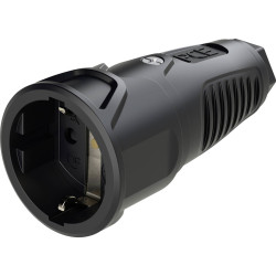 PC Electric 2510-ssc Safety mains socket Rubber 250V Black IP20