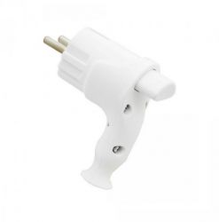 Wtyczka kątowa z wypychaczem biała