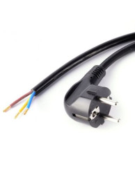 KABEL ZASILAJĄCY ZALEWANY 3x0,75 1,5m CZARNY