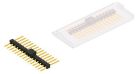 Pin header, 15 pole, pitch 2.54 mm, straight, black, 10050527