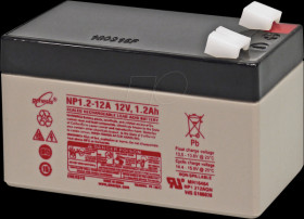 NP1.2-12 Rechargeable lead fleece battery, 12 V, 1.2 Ah, standby UPS