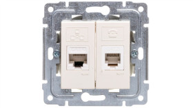Dante Gniazdo Teleinformatyczne Rj45 Kat.5E Nieekranowane + Rj11 Krem 450369
