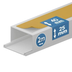 Kanał elektroinstalacyjny / Korytko kablowe samoprzylepne 40х25 (2m) Biały EDO777757