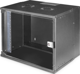 19 inch wall enclosure, 9 U, (W x H x D) 540 x 460 x 400 mm, sheet steel, black, DN-49205