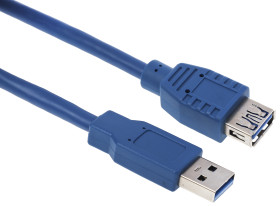 Kabel USB Złącze A USB A Złącze B USB A dł. 5m Przewód przedłużający USB USB 3.0 kolor: Niebieski