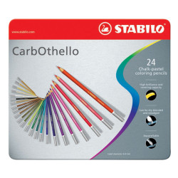 STABILO Tinned Art Products Carbothello Chalk Pastel Coloured Pencils 24 shades