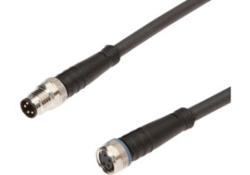 Złącze do samokonfekcjonowania M8 kątowe żeńskie 4pin M8 męskie proste 4pin 3x0,34mm z kablem 1,5m PUR IP67 VK150F75