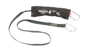 Lonża amortyzująca wstrząsy, Hak do rusztowań, Karabińczyk, Pojedynczy