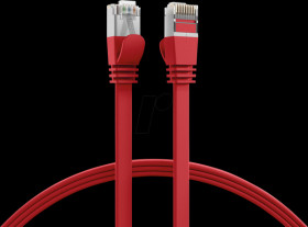 K5545RT.1 Cat.6a flat patch cable, U/FTP, 1 m, red