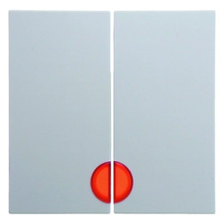 Berker B.1/B.3/B.7 Glas Klawisz podwójny z soczewką czerwoną śnieżnobiały 16271909