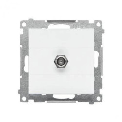 Simon 55 Gniazdo antenowe typu F” pojedyncze (moduł). Do instalacji indywidualnych Biały mat TASF1.01/111