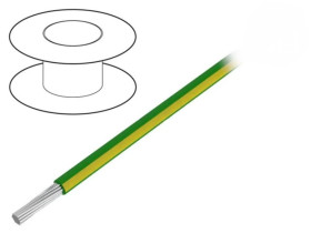 3053 GY005 Przewód na rolce o długości 30,5m linka Cu, 300V PVC zielono-żółty 20 AWG