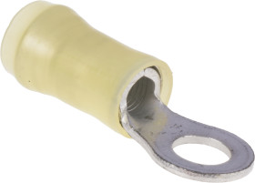 Zacisk oczkowy rozmiar przewodu 6.6mm² Ø , M5 izolowany średnica wew 5.25mm Żółty TE Connectivity