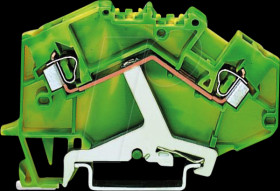 780-607 2-wire feed-through terminal block, 2.5 mm², green-yellow