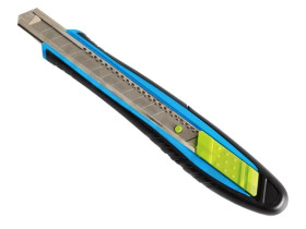 Nóż z ostrzem wymiennymi 9mm, ze stali SK5, w opakowaniu zbiorczym typu display