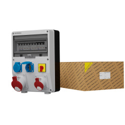 Rozdzielnica budowlana z rozłącznikiem DV-S/FI 32A 16A 2x230V Schuko Doktorvolt® DV-1981-D