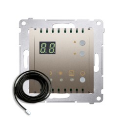 SIMON 54 MODUŁ ZŁOTY MAT REGULATOR TEMPERATURY CYFROWY Z WYŚWIETLACZEM Z ZEWNĘTRZNYM CZUJNIKIEM DTRNSZ.01/44