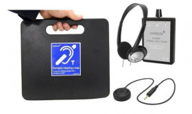 Zestaw: przenośna pętla indukcyjna z odbiornikiem sygnału z pętli i małym mikrofonem powierzchniowym IL-SET-IRMIC