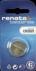 CR2025 MFR.CU Renata button cell battery, 3 Volt, 165 mAh, 20.0x2.5 mm