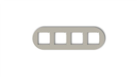 Mini Ramka Uniwersalna Poczwórna Okrągła Z Tworzywa Taupe 60Mrto-4