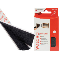 VELCRO&#xAE; Brand 60211 Stick On Tape 20mm x 1m Black