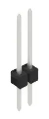 Pin header, 2 pole, pitch 2.54 mm, straight, black, 10046560