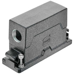 Grommet housing, size 24B, die-cast aluminum, 2 x M25, angled, screw locking, IP65/IP68/IP6K9K, 19405240521