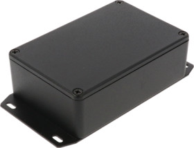 Aluminum die cast enclosure, (L x W x H) 116 x 77 x 38 mm, black (RAL 9005), IP54, 1590B3FBK