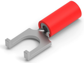 Insulated forked cable lug, 0.26-1.65 mm², AWG 22 to 16, red, 328516