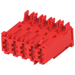 Socket header, 5 pole, pitch 5 mm, straight, red, 1-282005-1