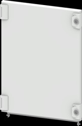 Compartment door, rectangular, sheet steel, (W x H x D) 400 x 550 x 25 mm, light gray, for built-in installation devices, 8PQ205