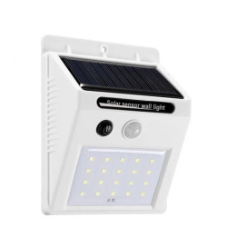 Naścienna lampka SOLAR 3W LED, 200lm, czujnik ruchu 3m, 90-120st/czujnik zmierzchu, biała / 46801