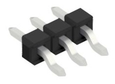 Pin header, 3 pole, pitch 2.54 mm, straight, black, 10080340