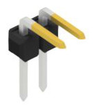 Pin header, 2 pole, pitch 2.54 mm, angled, black, SL30532S