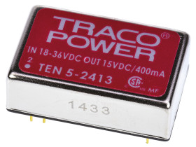 Przetwornica DC-DC, 6W, Uwe 18 → 36 V DC, Uwy 15V dc, Iwy 400mA, TRACOPOWER