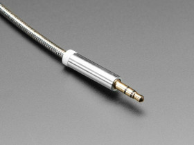 Adafruit 3.5mm Stereo Male/Male Audio Cable - Silver Metal - 1 meter long
