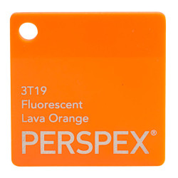 Perspex Cast Acrylic Sheet 1000 x 500 x 3mm Fluorescent Lava Orange