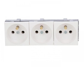 Gniazdo modułowe potrójne bez blokady białe WP45X4578