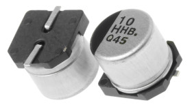 Kondensator 10μF 50V dc SMD Panasonic 6.3 (Dia.) x 5.8mm