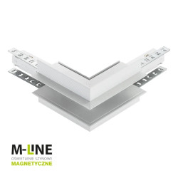 Łącznik kątowy do szyny magnetycznej zewnętrzny podtynkowy biały M-LINE