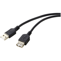 Renkforce RF-5771510 USB cable USB 2.0 A socket to A plug black 0.50 m PVC