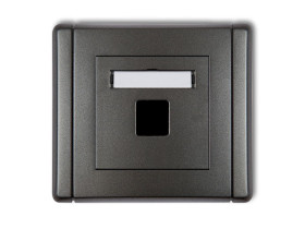 FLEXI Gniazdo multimedialne pojedyncze bez modułu (standard Keystone) grafitowy 11FGM-1P KARLIK