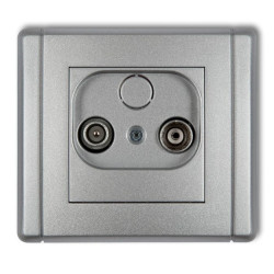 FLEXI Gniazdo antenowe RTV przelotowe 9dB srebrny metalik 7FG9P